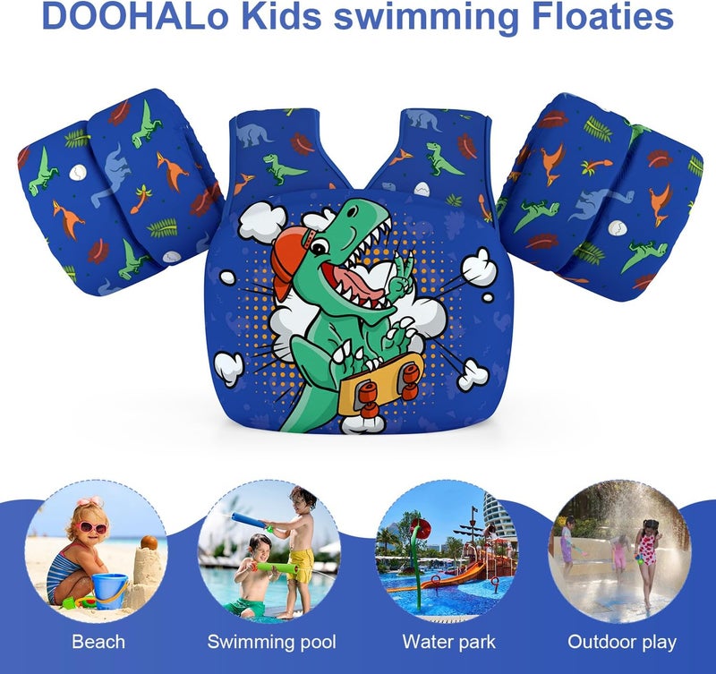 DOOHALO Kids Swim Floats for 28-70 Pounds Kid Arm Shoulder Float Vest Fit for 2-8 Years Older Boys Girls Toddler Baby Children - Image 4